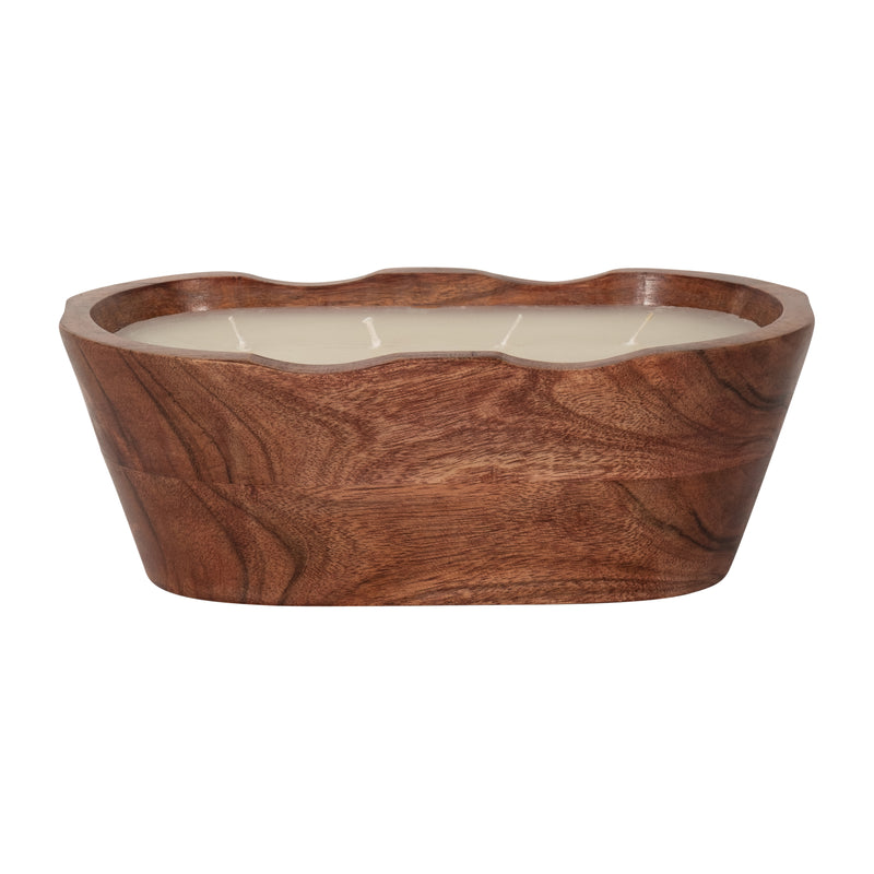 WOOD, 9 19 OZ OVAL BOWL SCENTED CANDLE, NATURAL