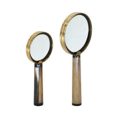 S/2 7/9 Nilay Horn Magnifying Glass, Gold