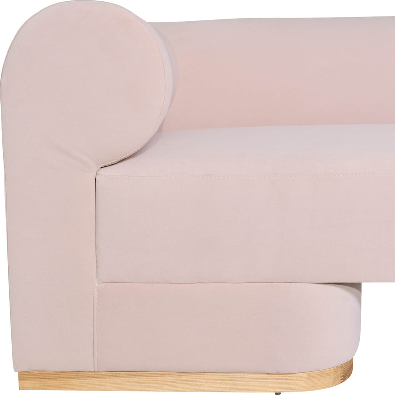 MODERN SOFA - OAK WOOD BASE, BLUSH