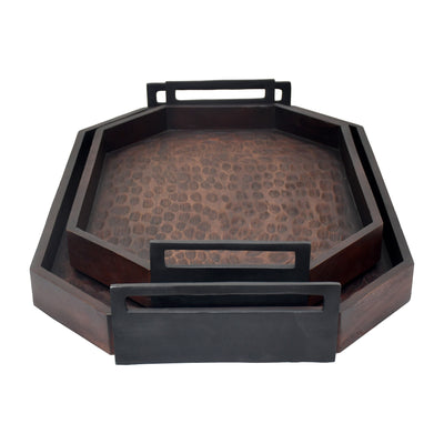 S/2 25/30 Jones Wood Trays, Brown