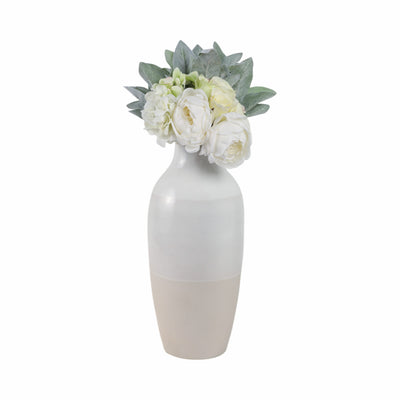 CLAY, 19 2-TONE REACTIVE VASE, IVORY