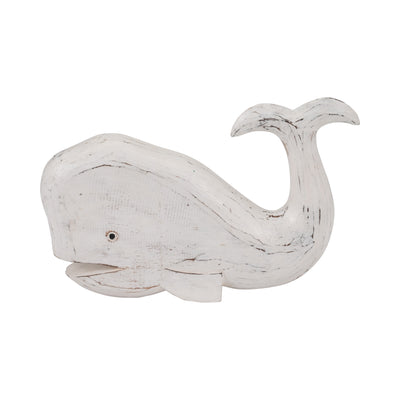 Wood, 15 Tail Up Whale, White