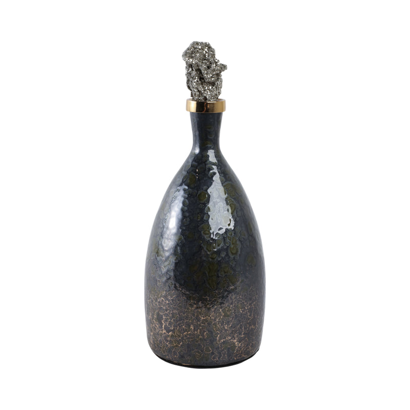 15 Arielle Small Pyrite Stone And Glass Bottle