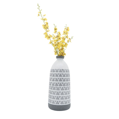 CER, 18H AZTEC VASE, GRAY