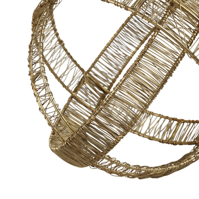 8 Woven Metal Orb, Gold