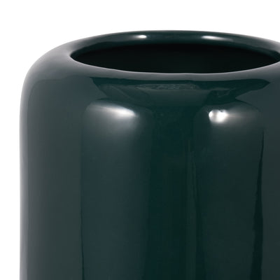 CER, 12H GROOVED VASE, FOREST GREEN