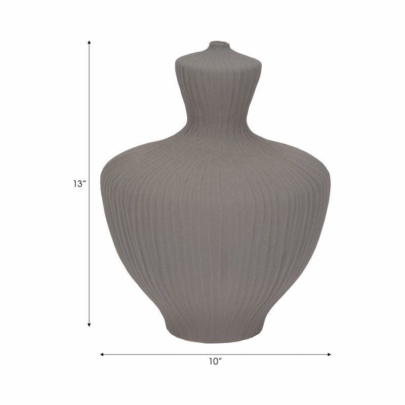 13 LOMBOK LARGE VASE, GRAY