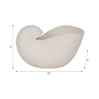 10 Nautilus Shell Planter, White