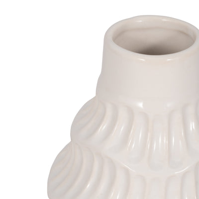 CER, 6 WAVY VASE, WHITE