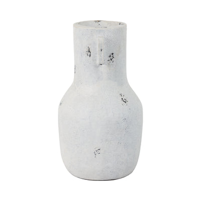 14 Black Patch Modern Terracotta Vase, Ivory/blk