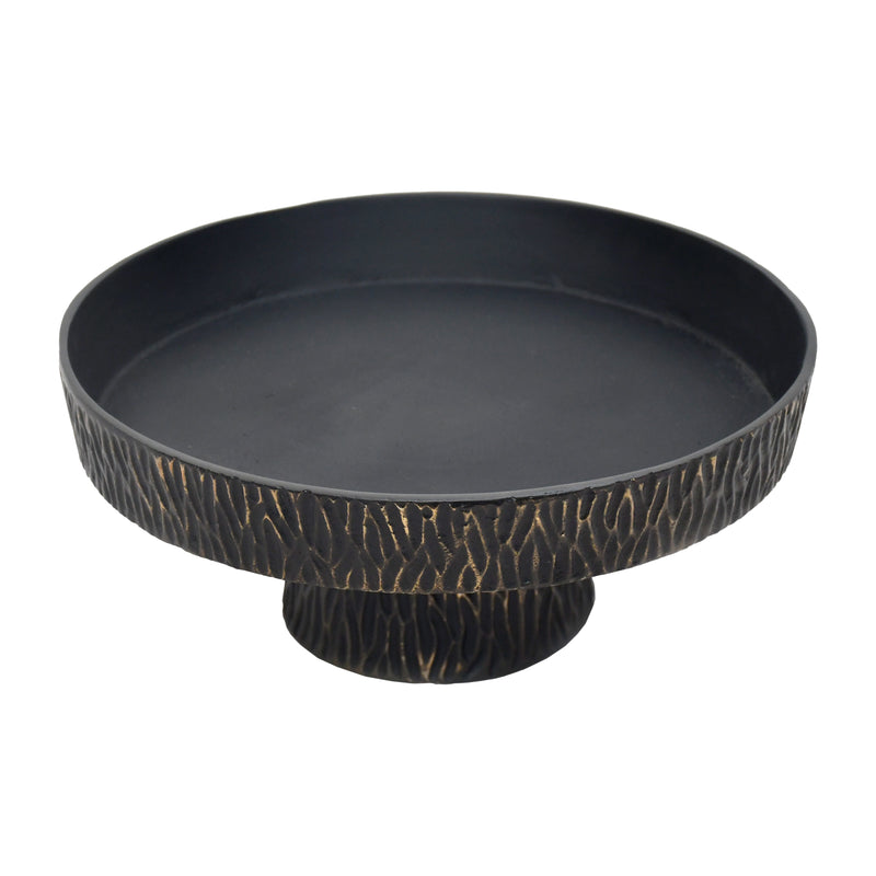 14 Cali Metal Pedestal Tray, Black