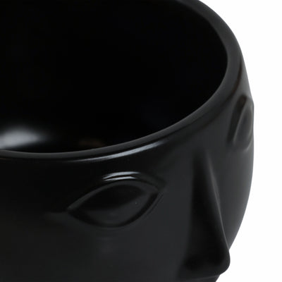 Ceramic 7 Face Planter, Matte Black