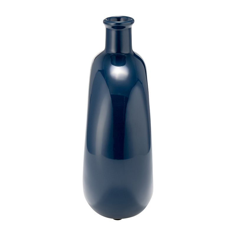 CER, 8H ROUND CUT-OUT VASE, BLUE