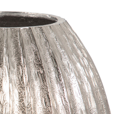 11 Gila Large Metal Cast Vase, Silver