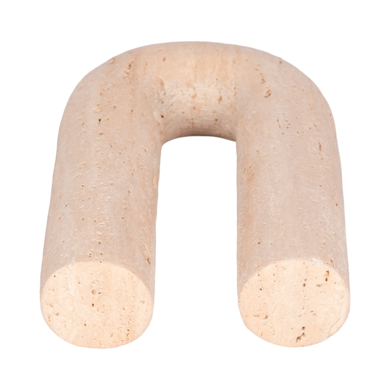 8 Rounded Travertine Arch Object, Tan