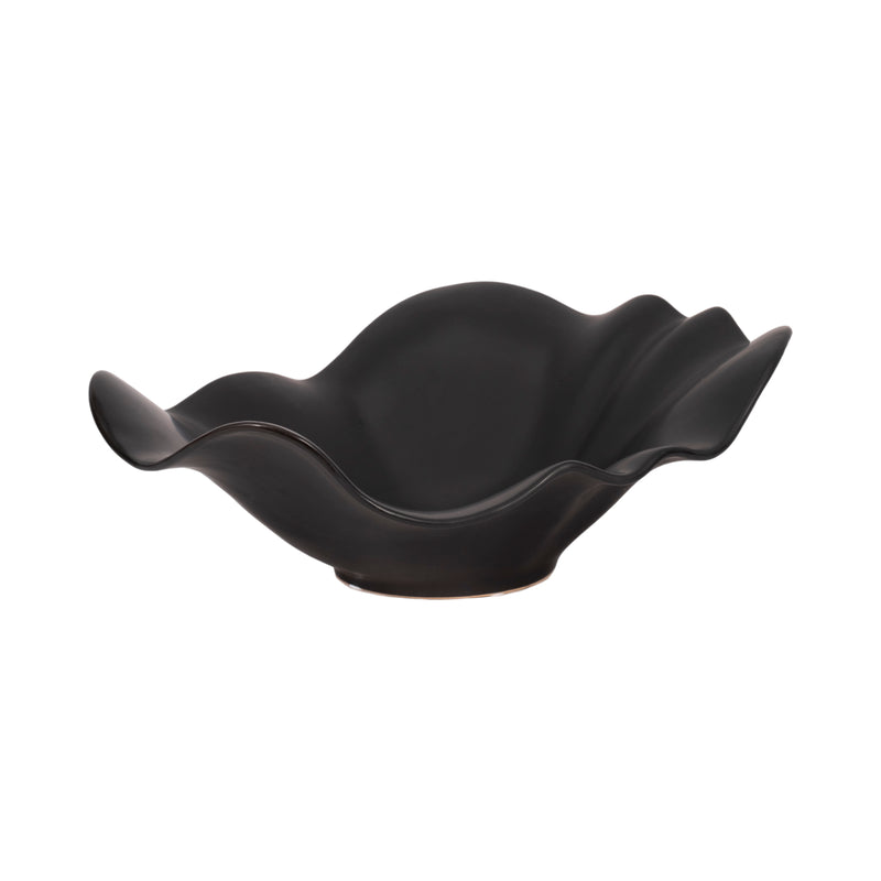 18 Ruffled Edge Bowl Matte Finish, Black