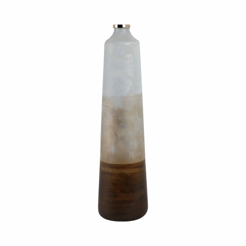 31 Gold Ombre Floor Vase, White/gold