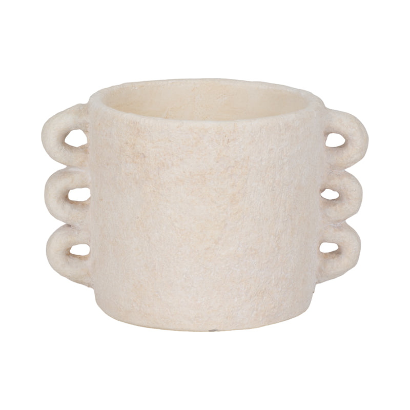 8 Arch Handle Planter, White