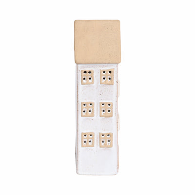 10x3 Narrow House Tealight Holder, Ivory