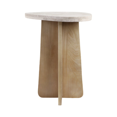 24 Corvus Marble And Wood Accent Table