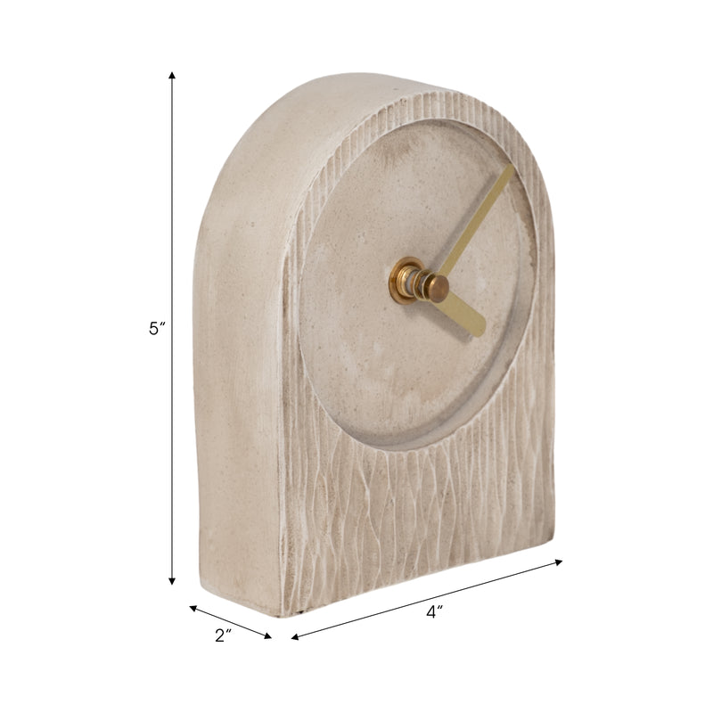 5 Arch Table Clock, Ivory