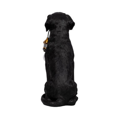 18 Dog Holding Lightbulb Table Lamp, Black/gold