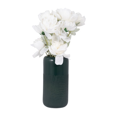 CER, 10H GROOVED VASE, FOREST GREEN