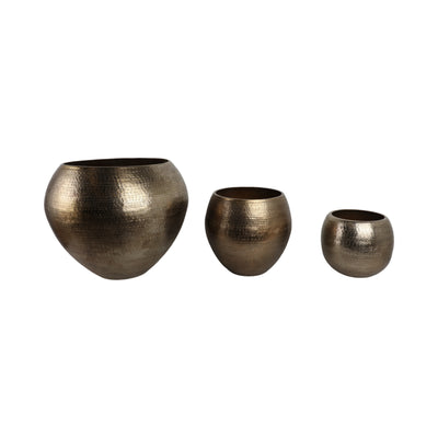 S/3 13/18/25 Noatak Bronze Planters