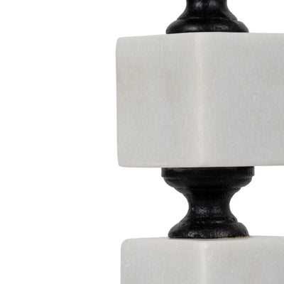 24 Stacked Marble Accent Table, White Kd