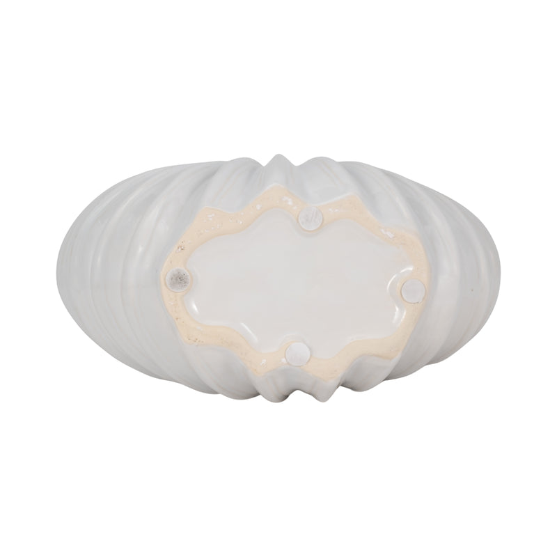 CER, 12 SHELL VASE, WHITE