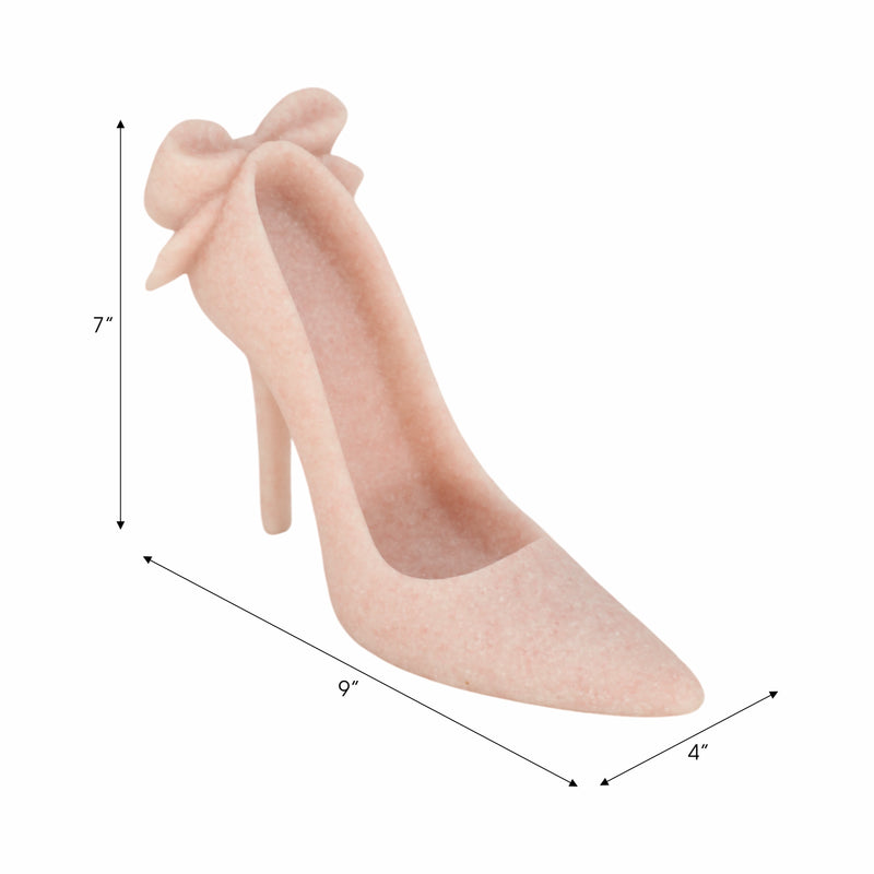 9 Laxmi Pink Quartz Resin High Heel Statuary