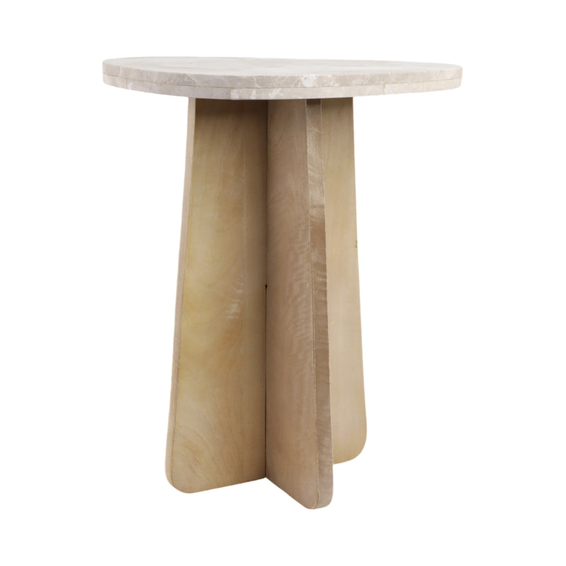 24 Corvus Marble And Wood Accent Table