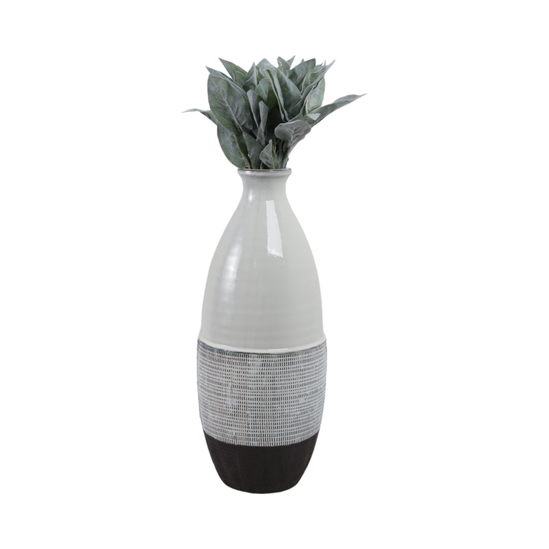 22x9 Textured Bottom Vase, Grey