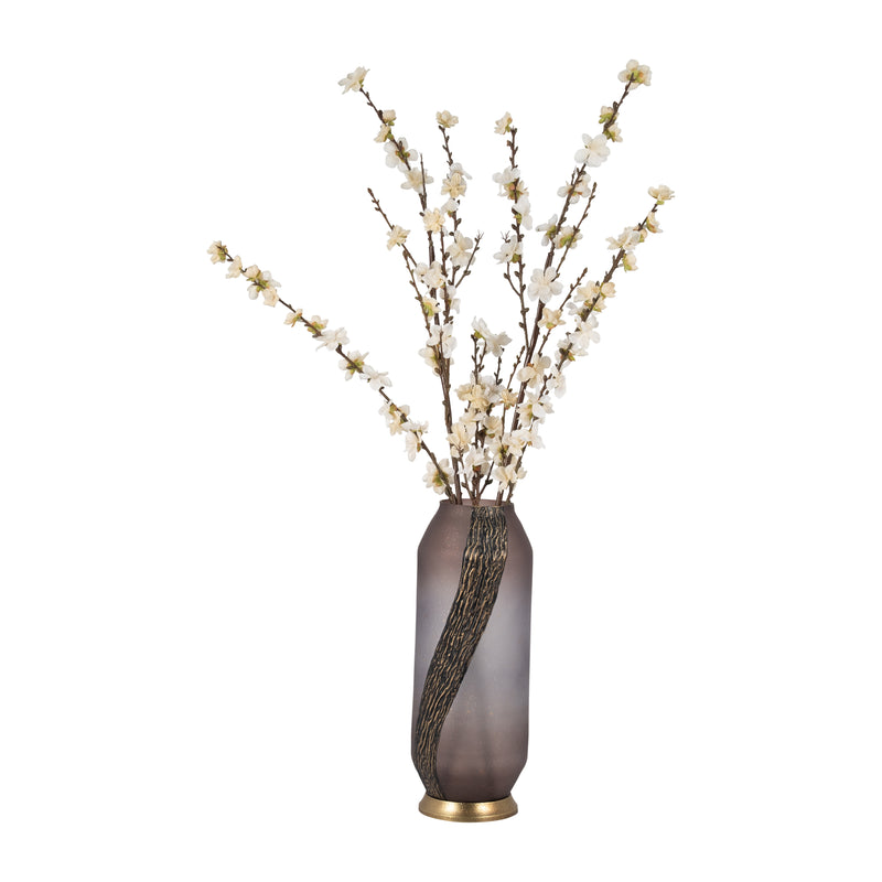 GLASS, 15 METALLIC DETAIL VASE,  BLUSH