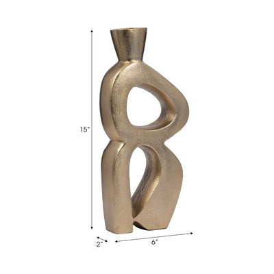 Metal, 15 Abstract Vase, Gold