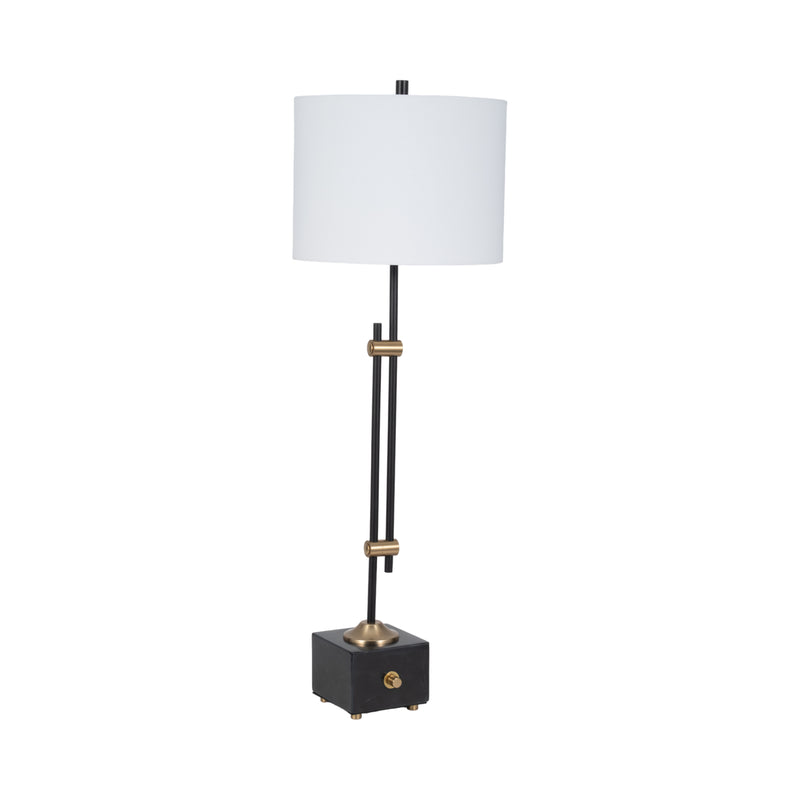 36 Hilliard Marble Buffet Table Lamp, Gold/black