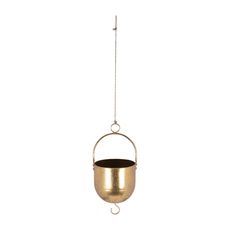 METAL 6 HANGING PLANTER, GOLD