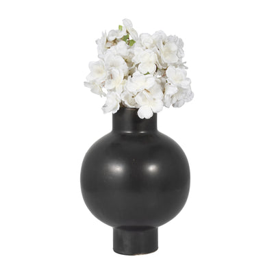 CER, 11H BUBBLE VASE, BLACK VOLCANIC