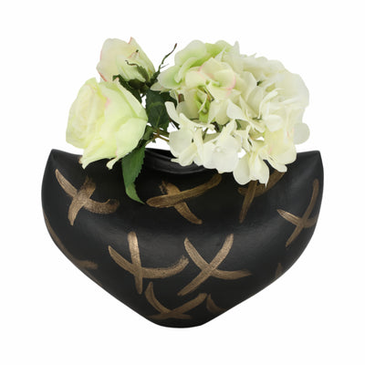 11 Ponce Tribal Black & Gold Vase