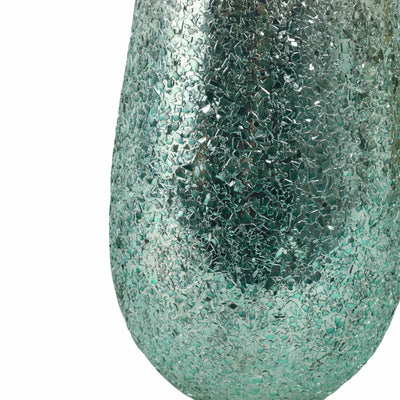 18 Crackled Vase, Green Ombre