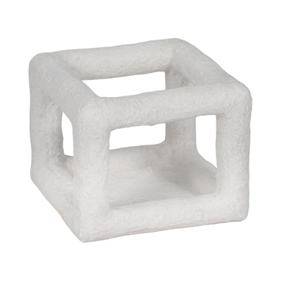 6 Textured Open Square Object, White