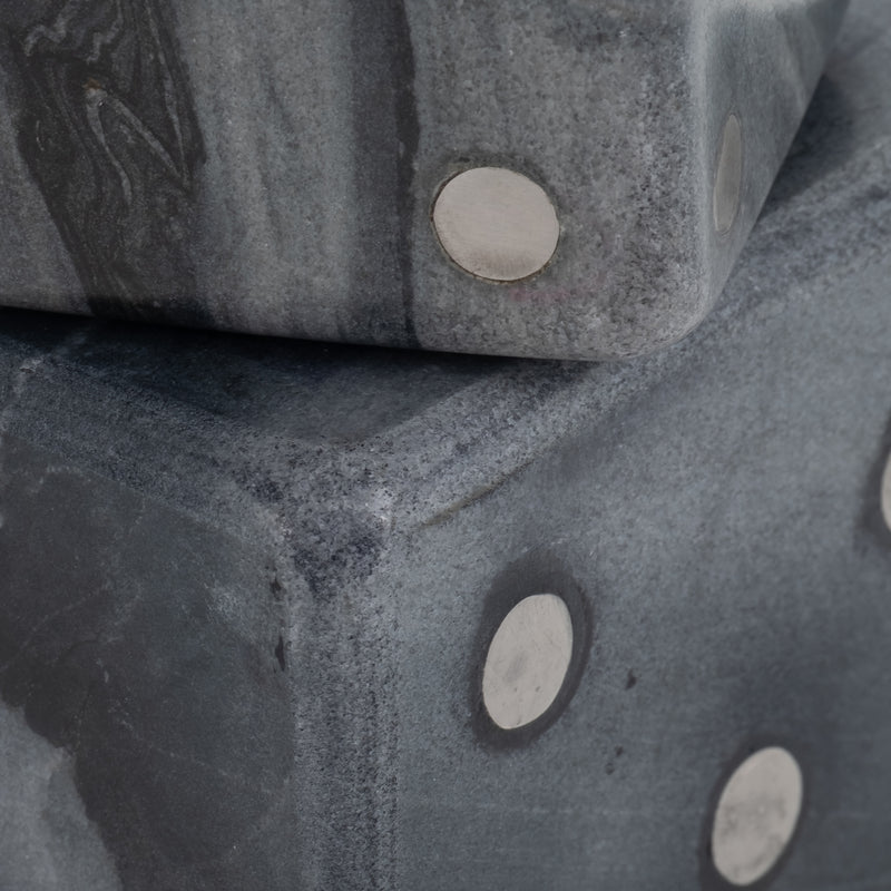 S/2 3/4 Mistry Grey Marble Dice