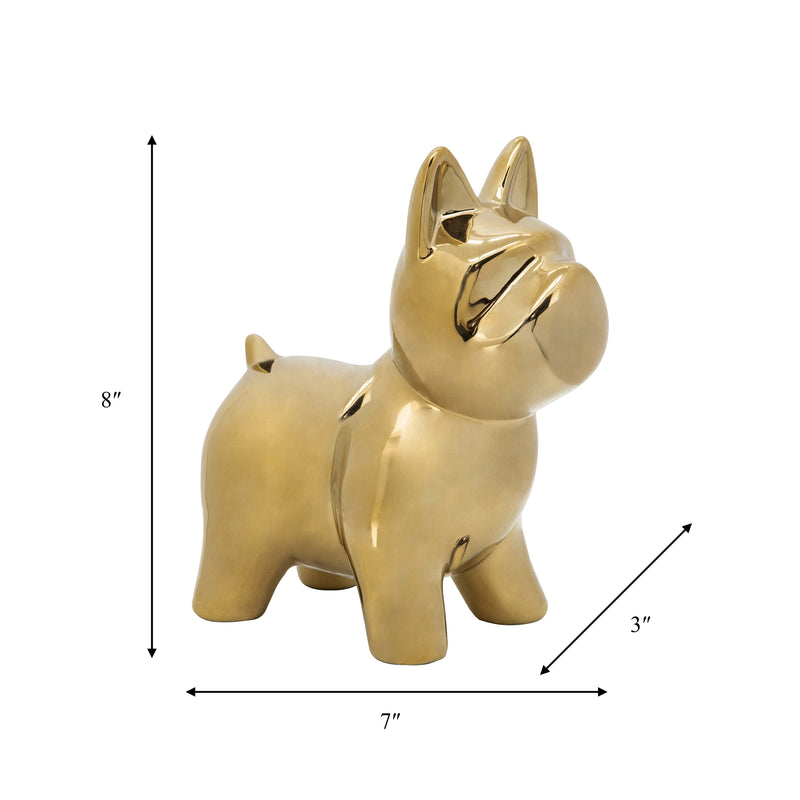 CER, 8 DOG TABLE DECO, GOLD