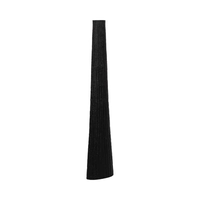 METAL, 48 RIBBED FLOOR VASE, BLACK