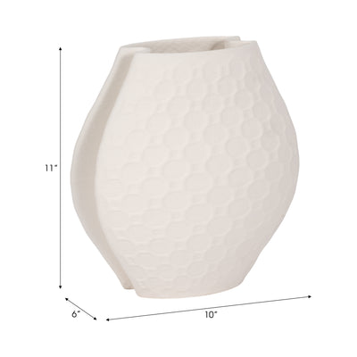 11 ELPHANTINE 3D PRINTED VASE, IVORY/BEIGE