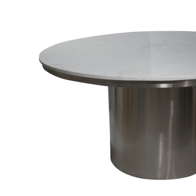 Moonstone Circular Silver Base Dining Table - 4 Person