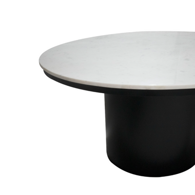 Moonstone Circular Black Base Dining Table - 4 Person