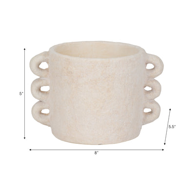 8 Arch Handle Planter, White