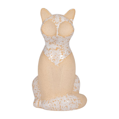 Cer, 8 Sitting Fox Vase, Ivory