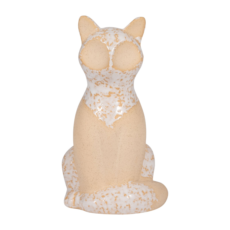 Cer, 8 Sitting Fox Vase, Ivory